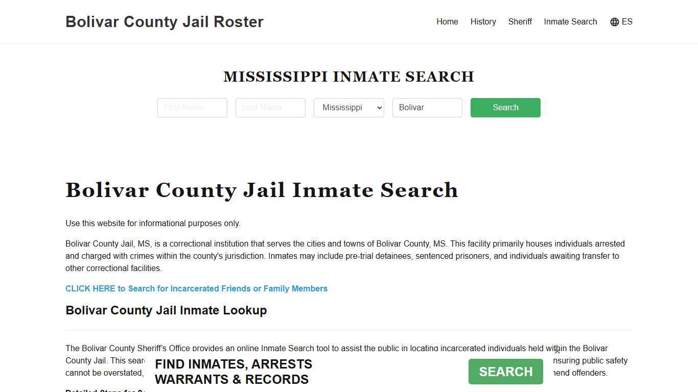 Bolivar County Jail Roster Lookup, MS, Inmate Search